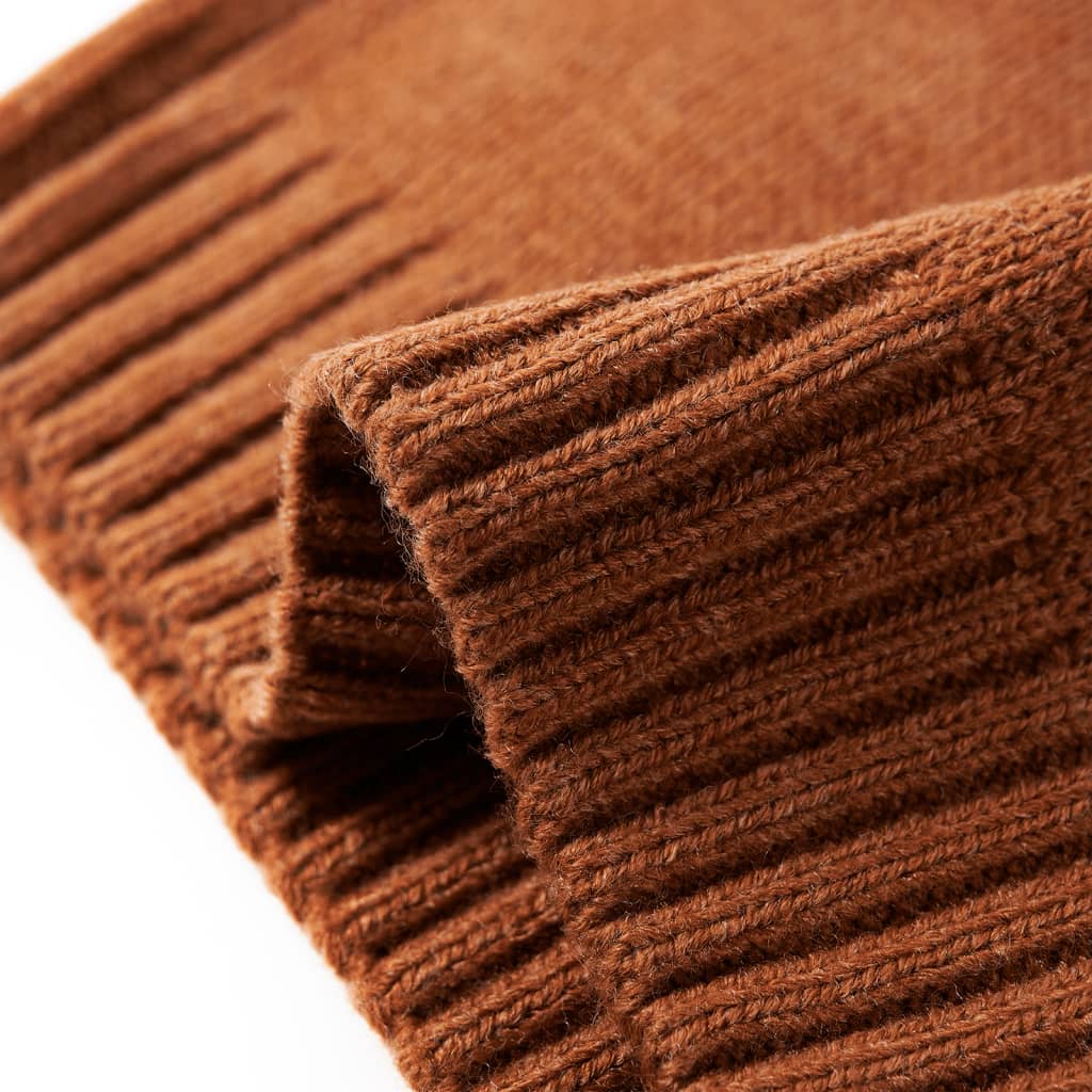 Sweater til børn str. 128 strikket cognacfarvet