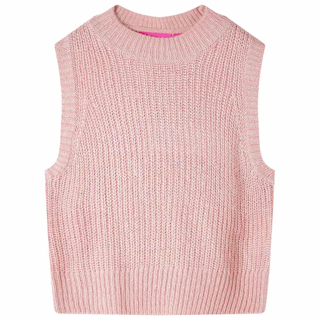 Strikket vest til børn str. 92 strikket lyserød