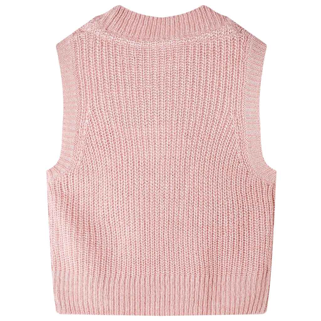 Strikket vest til børn str. 92 strikket lyserød