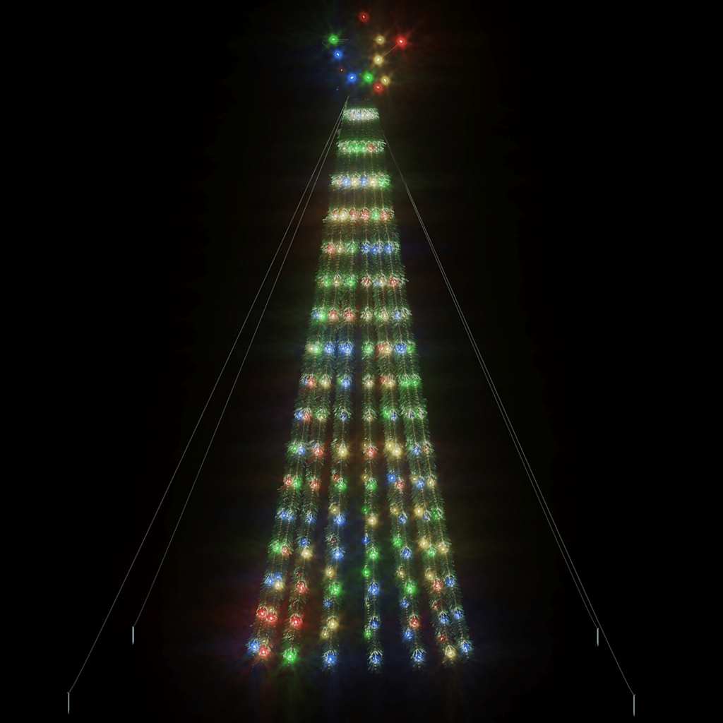 LED-juletræ 275 LED'er 180 cm farverigt lys