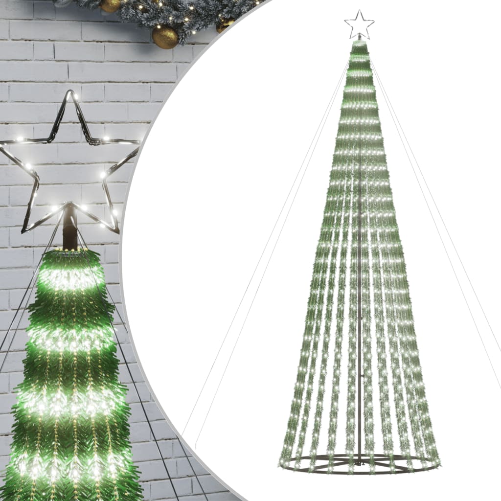 LED-juletræ 688 LED'er 300 cm koldt hvidt lys