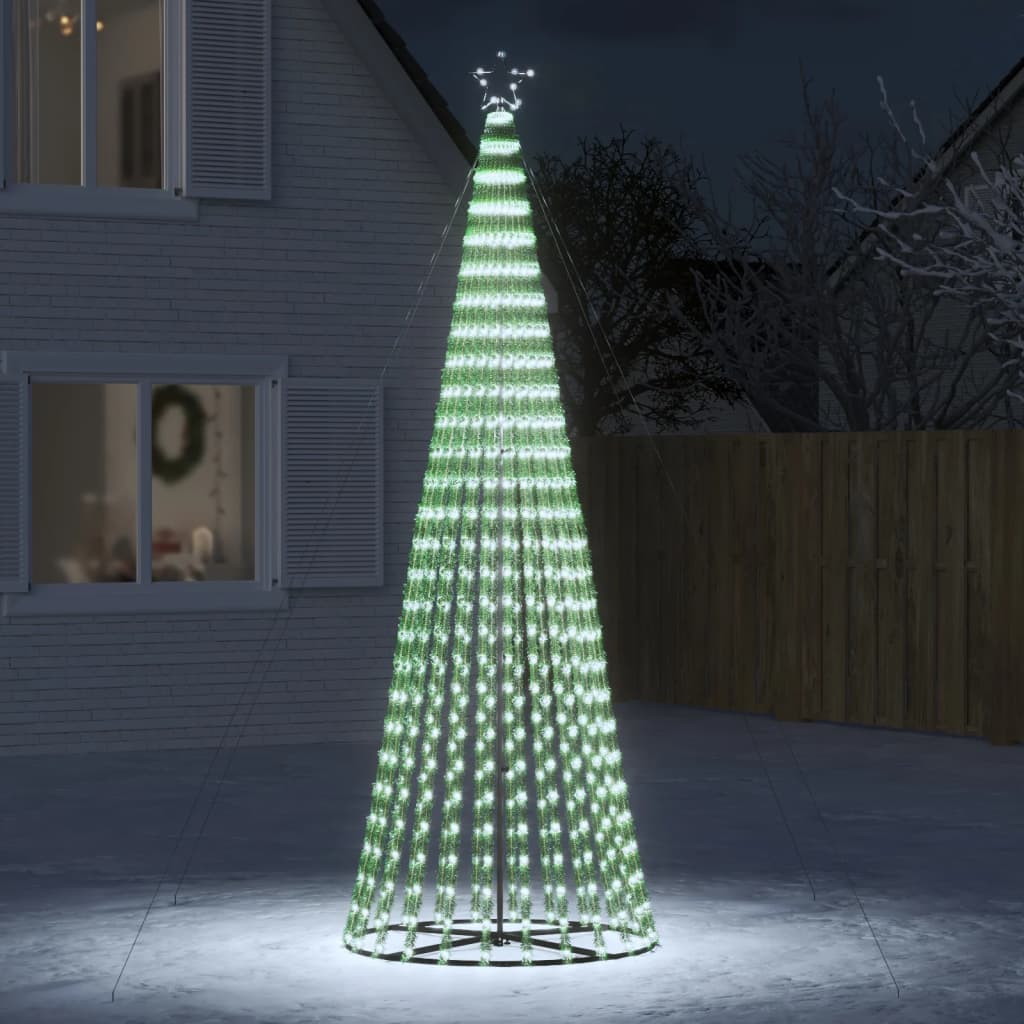 LED-juletræ 688 LED'er 300 cm koldt hvidt lys