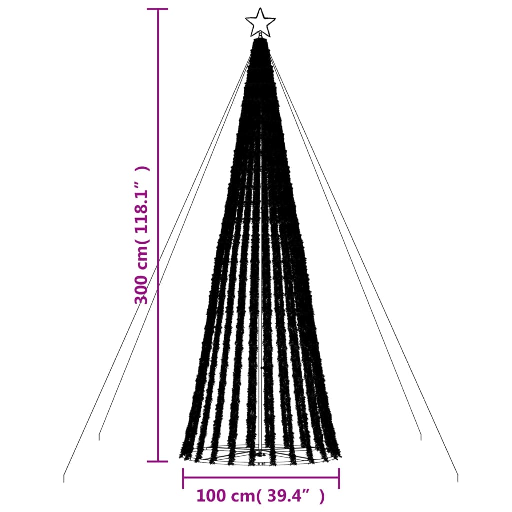 LED-juletræ 688 LED'er 300 cm blåt lys