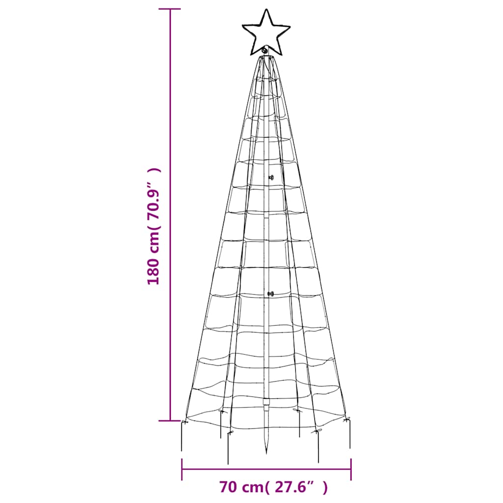 LED-juletræ med spyd 220 LED'er 180 cm blåt lys