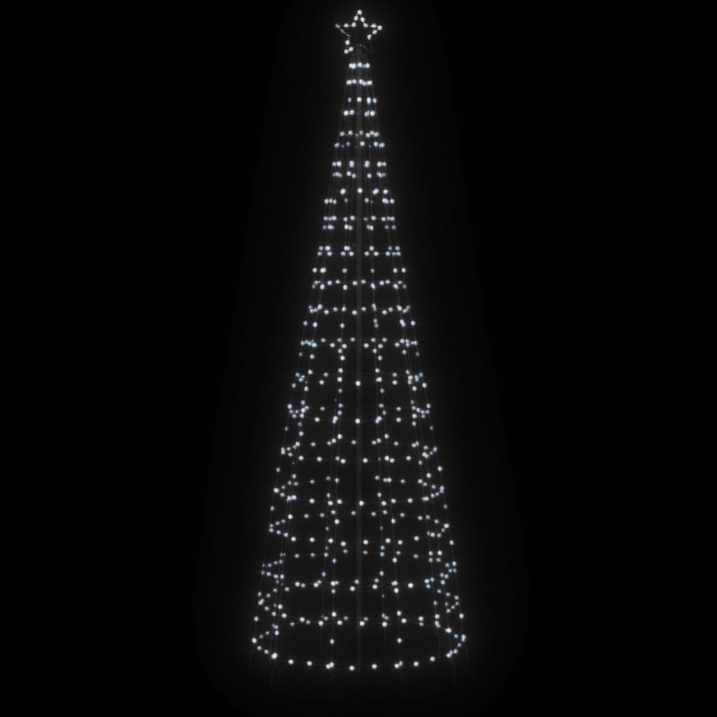 LED-juletræ med spyd 570 LED'er 300 cm koldt hvidt lys