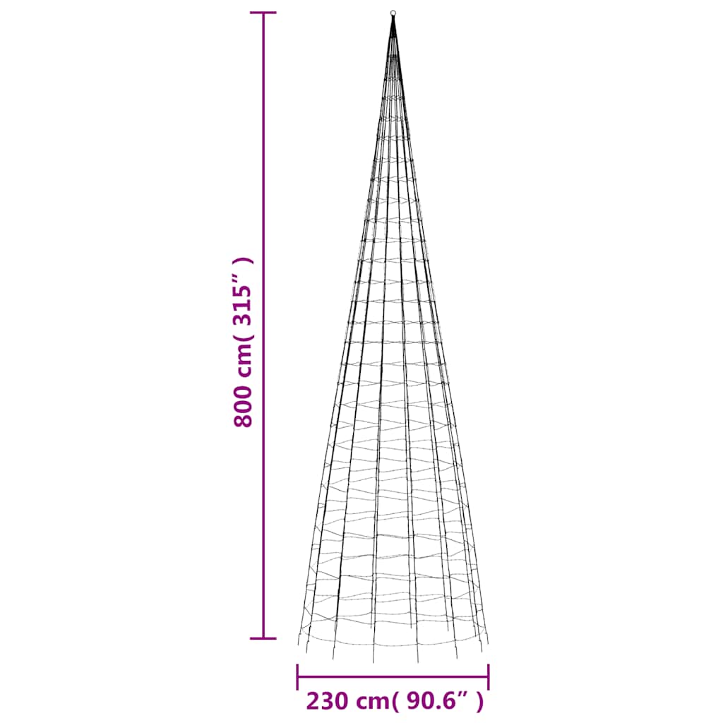 LED-juletræ 3000 LED'er 800 cm blåt lys