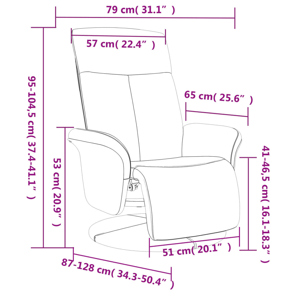 lænestol med fodstøtte stof gråbrun