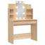 makeupbord med LED-lys 96x40x142 cm sonoma-eg