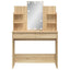 makeupbord med LED-lys 96x40x142 cm sonoma-eg