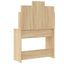 makeupbord med LED-lys 96x40x142 cm sonoma-eg