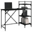 computerbord med hylder 120x47x109 cm sort