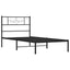 sengeramme med sengegavl 90x190 cm metal sort