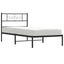 sengeramme med sengegavl 90x190 cm metal sort