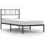 sengeramme med sengegavl 100x190 cm metal sort