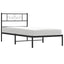 sengeramme med sengegavl 100x190 cm metal sort