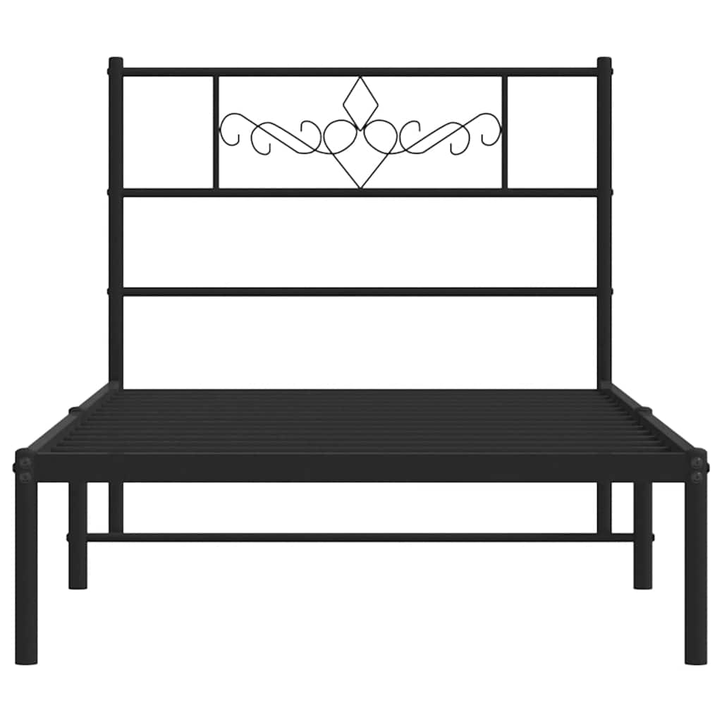sengeramme med sengegavl 100x190 cm metal sort