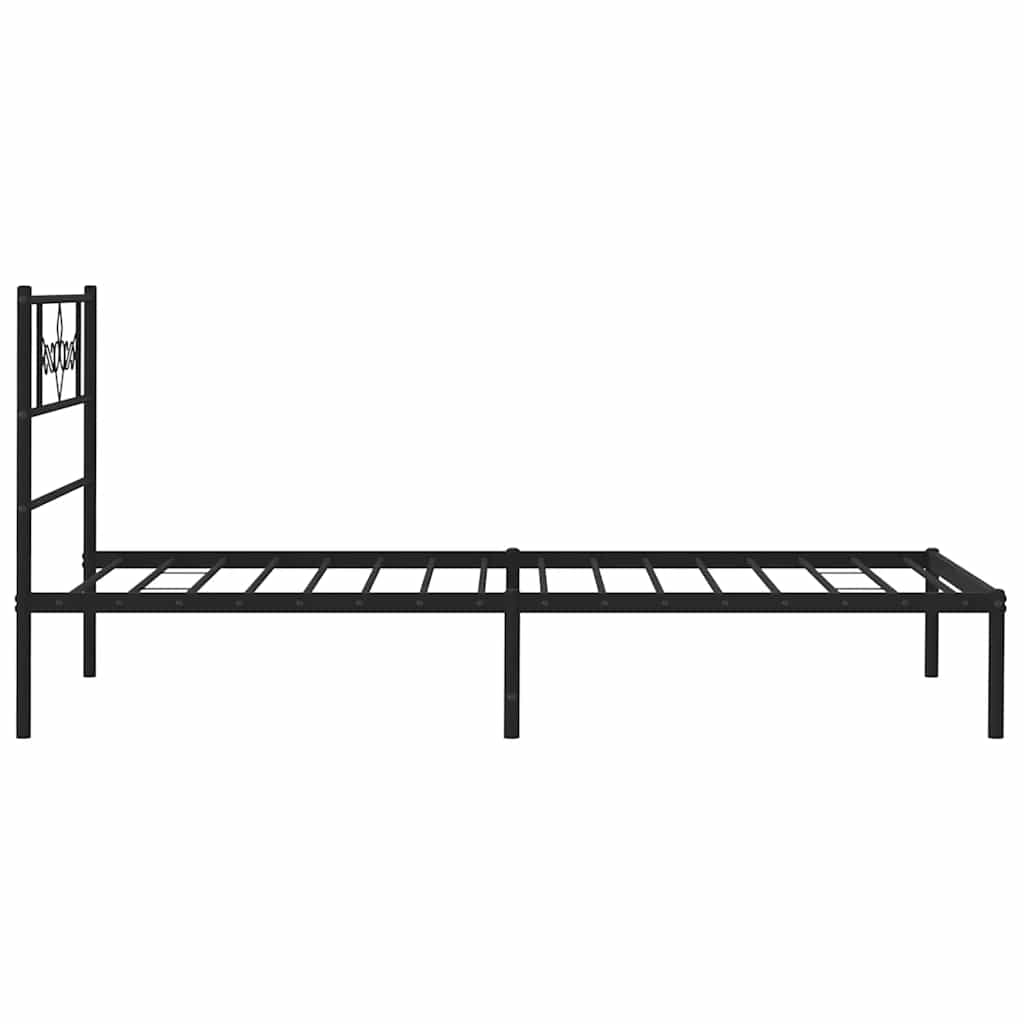 sengeramme med sengegavl 100x190 cm metal sort