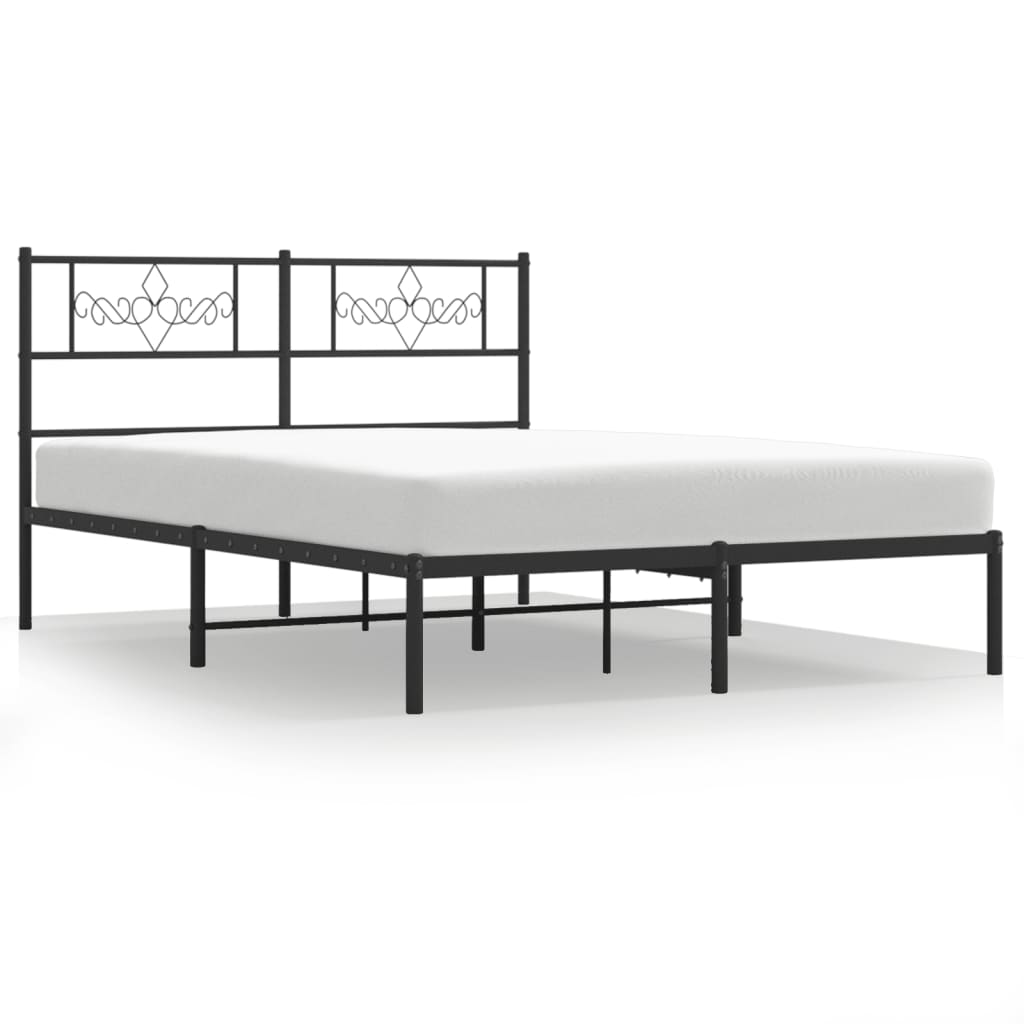 sengeramme med sengegavl 120x190 cm metal sort