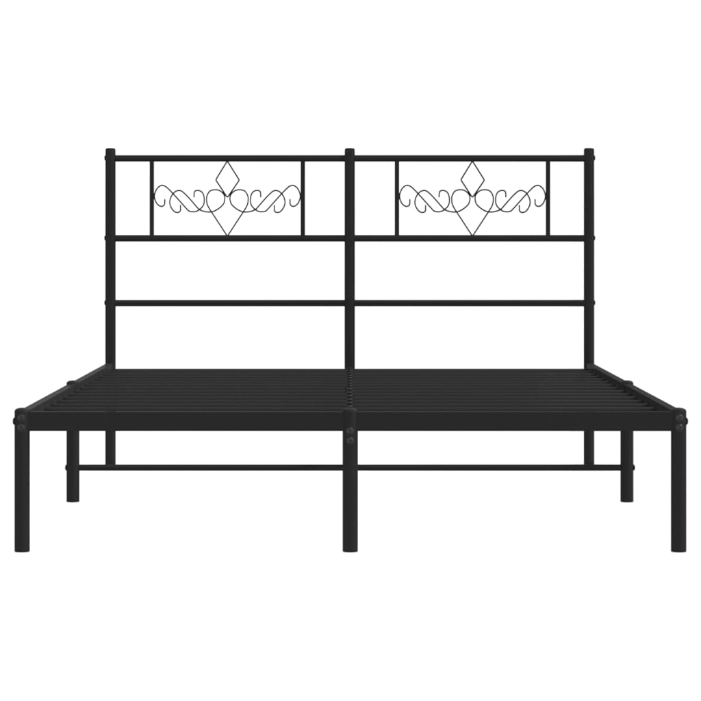 sengeramme med sengegavl 120x190 cm metal sort