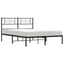 sengeramme med sengegavl 120x200 cm metal sort