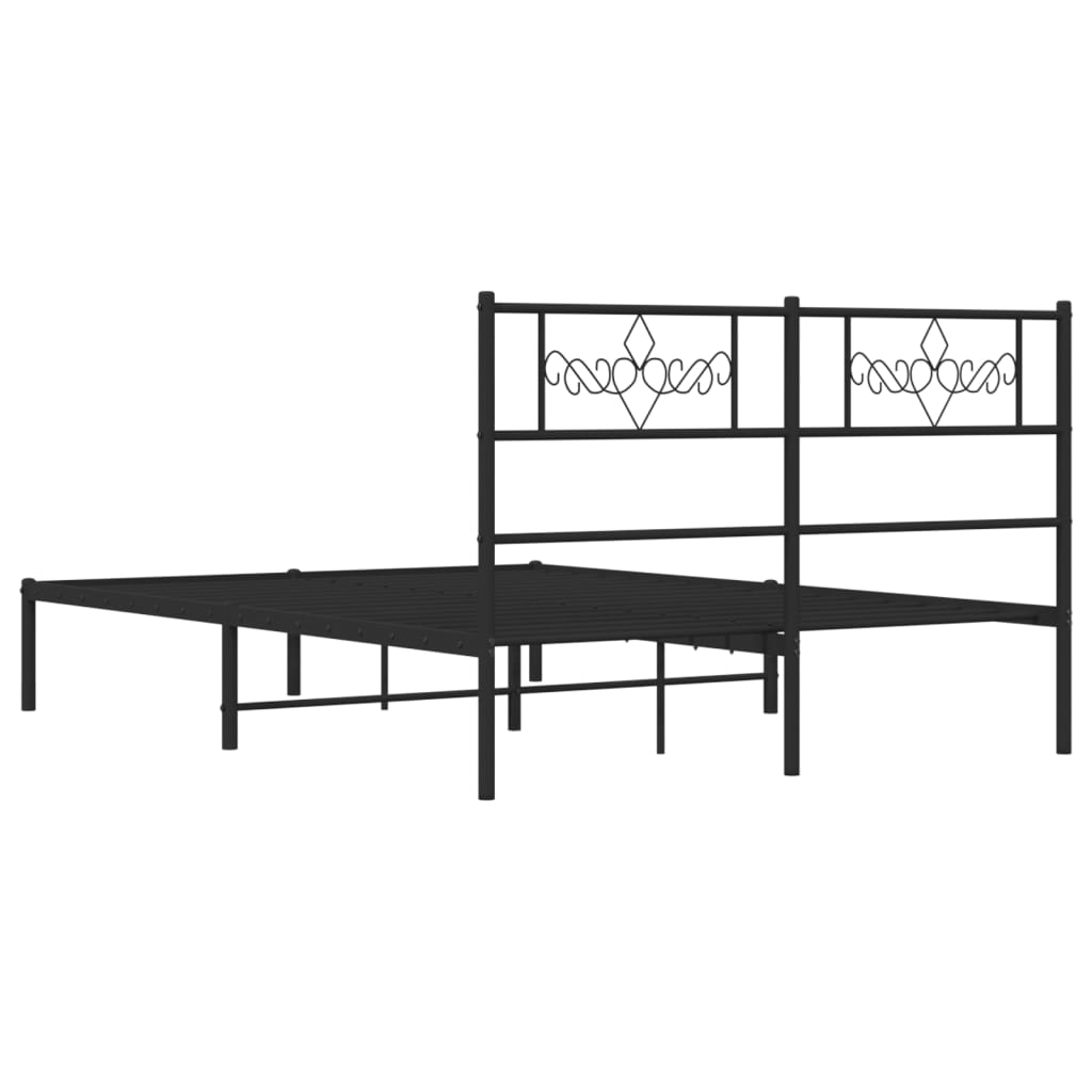 sengeramme med sengegavl 140x190 cm metal sort