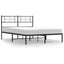 sengeramme med sengegavl 140x200 cm metal sort