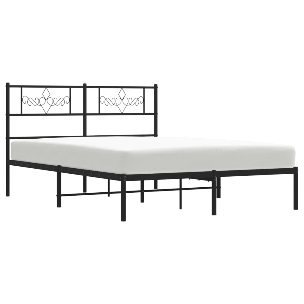 sengeramme med sengegavl 140x200 cm metal sort