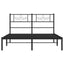 sengeramme med sengegavl 140x200 cm metal sort