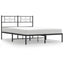 sengeramme med sengegavl 150x200 cm metal sort