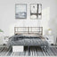 sengeramme med sengegavl 150x200 cm metal sort