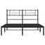 sengeramme med sengegavl 150x200 cm metal sort