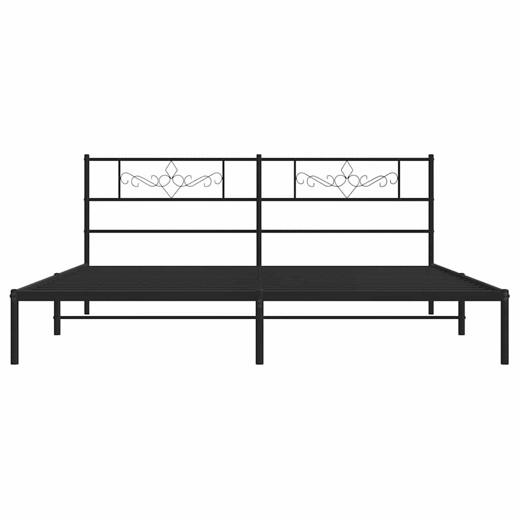 sengeramme med sengegavl 193x203 cm metal sort