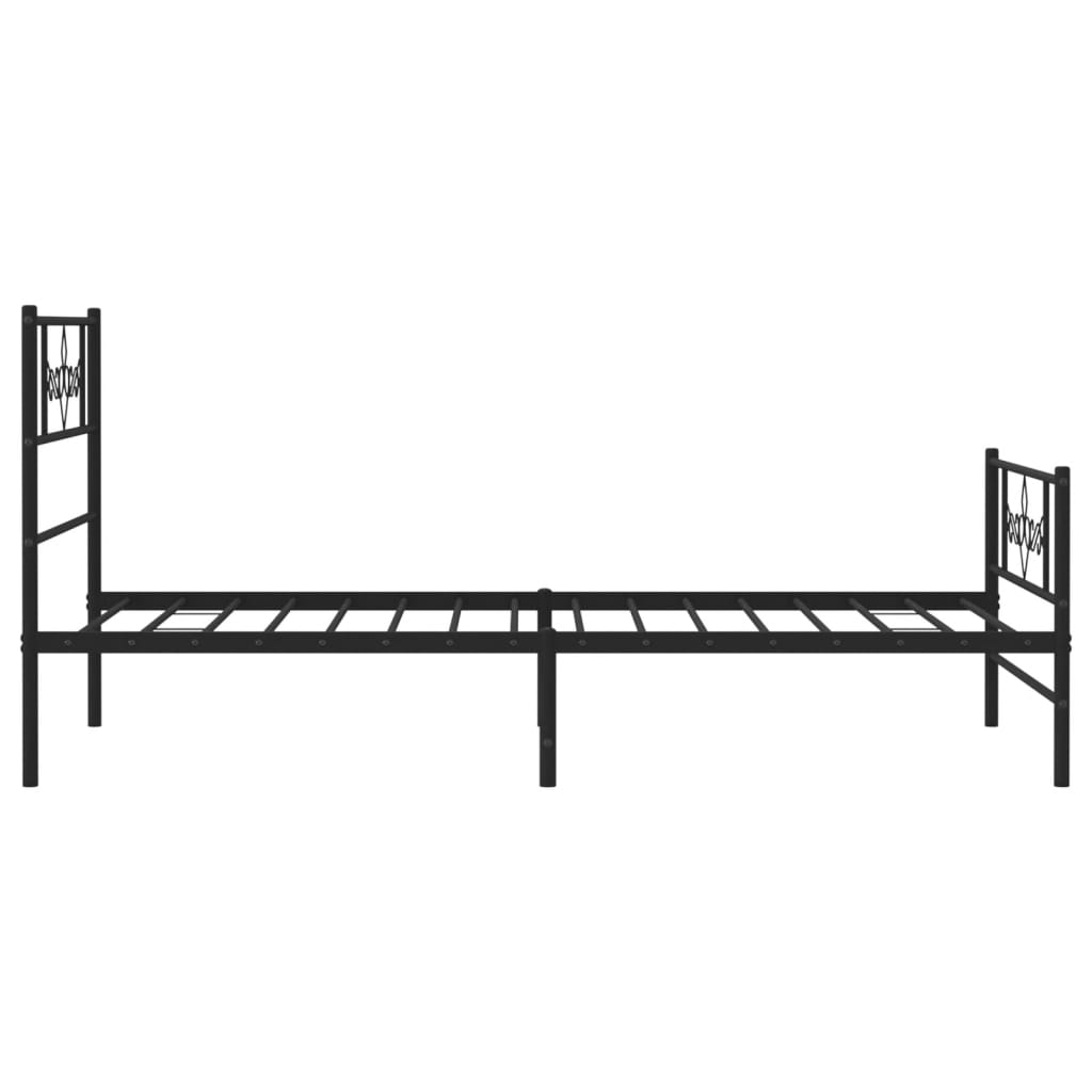 sengeramme med sengegavl og fodgærde 80x200 cm metal sort