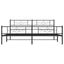 sengeramme med sengegavl og fodgærde 200x200 cm metal sort