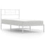 sengeramme med sengegavl 90x190 cm metal hvid