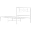 sengeramme med sengegavl 90x190 cm metal hvid