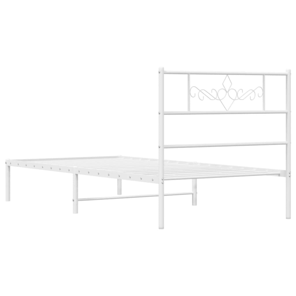 sengeramme med sengegavl 90x190 cm metal hvid