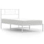 sengeramme med sengegavl 100x190 cm metal hvid