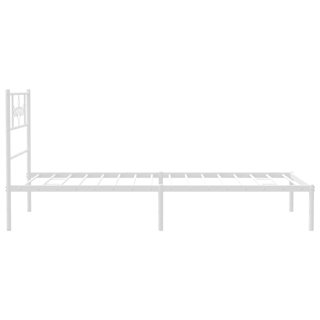 sengeramme med sengegavl 100x190 cm metal hvid