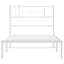 sengeramme med sengegavl 100x200 cm metal hvid