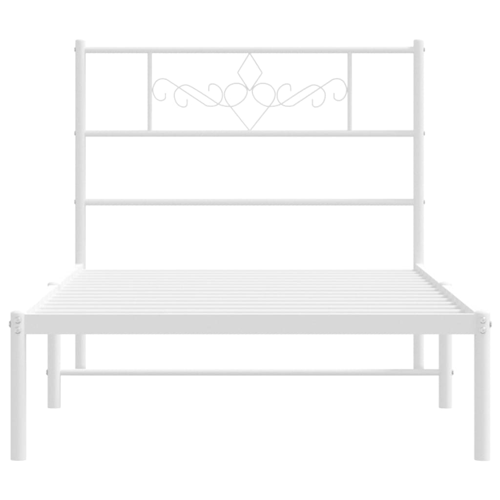 sengeramme med sengegavl 107x203 cm metal hvid