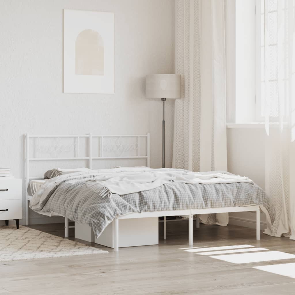 sengeramme med sengegavl 120x190 cm metal hvid