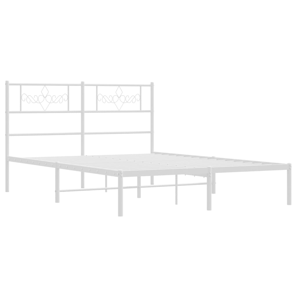 sengeramme med sengegavl 140x200 cm metal hvid