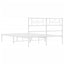 sengeramme med sengegavl 140x200 cm metal hvid
