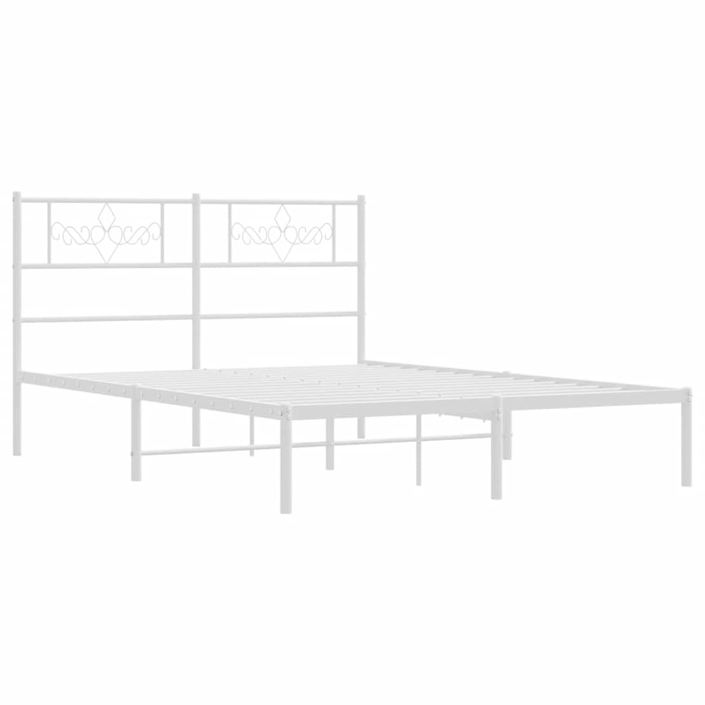 sengeramme med sengegavl 150x200 cm metal hvid