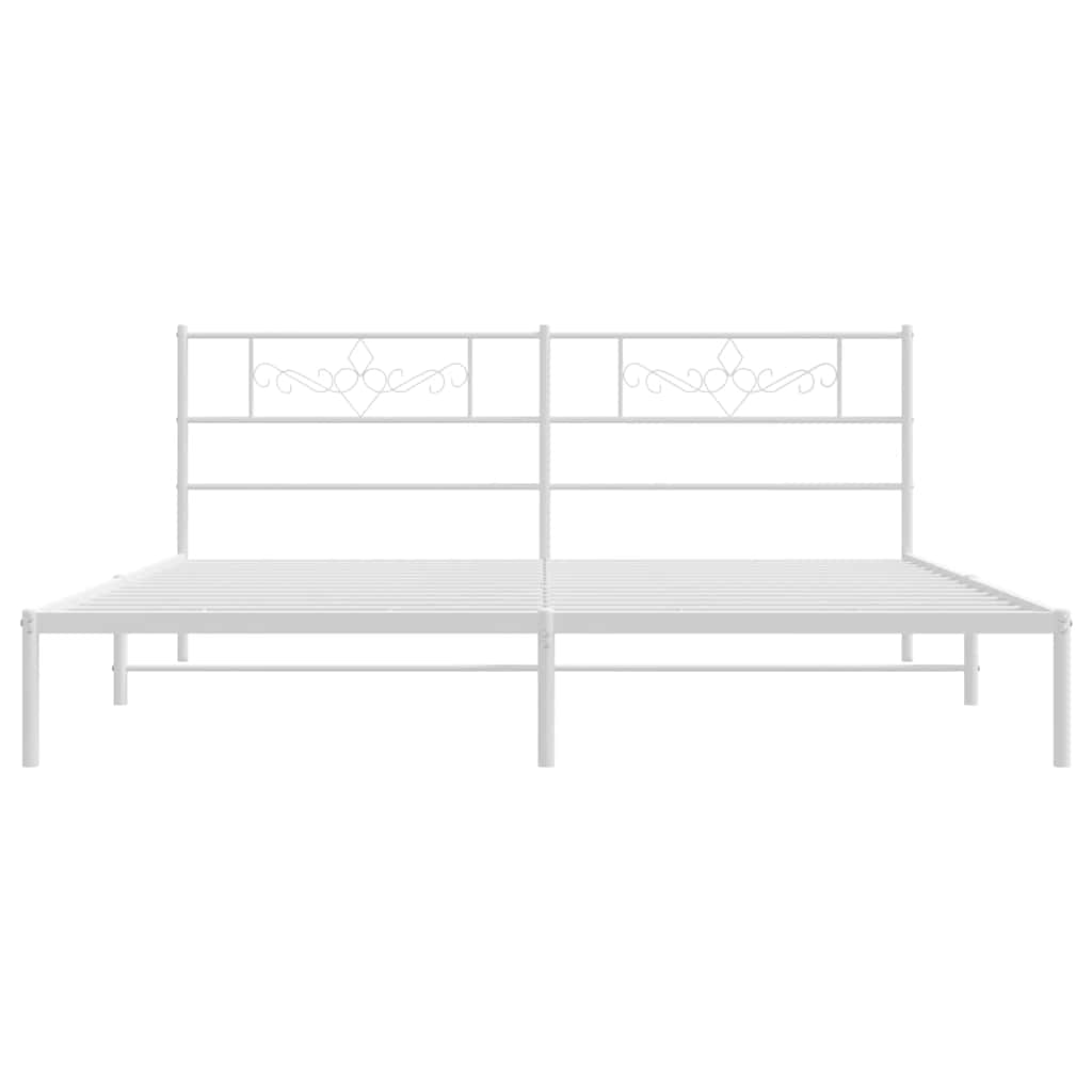 sengeramme med sengegavl 183x213 cm metal hvid