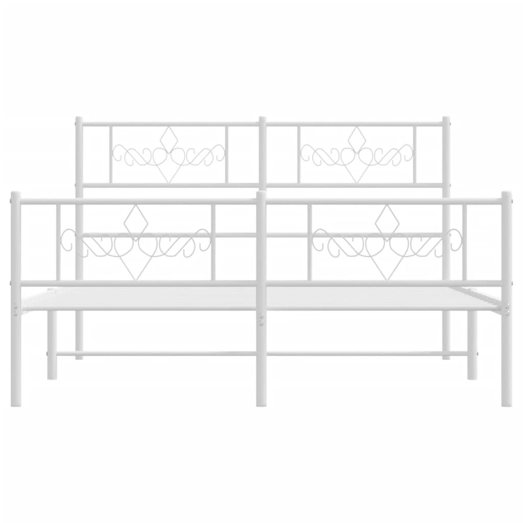 sengeramme med sengegavl og fodgærde 120x200 cm metal hvid