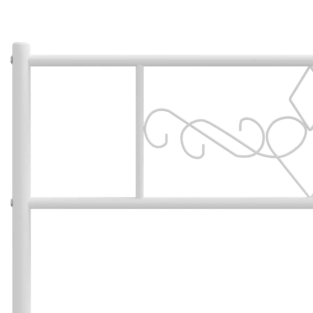 sengeramme med sengegavl og fodgærde 193x203 cm metal hvid