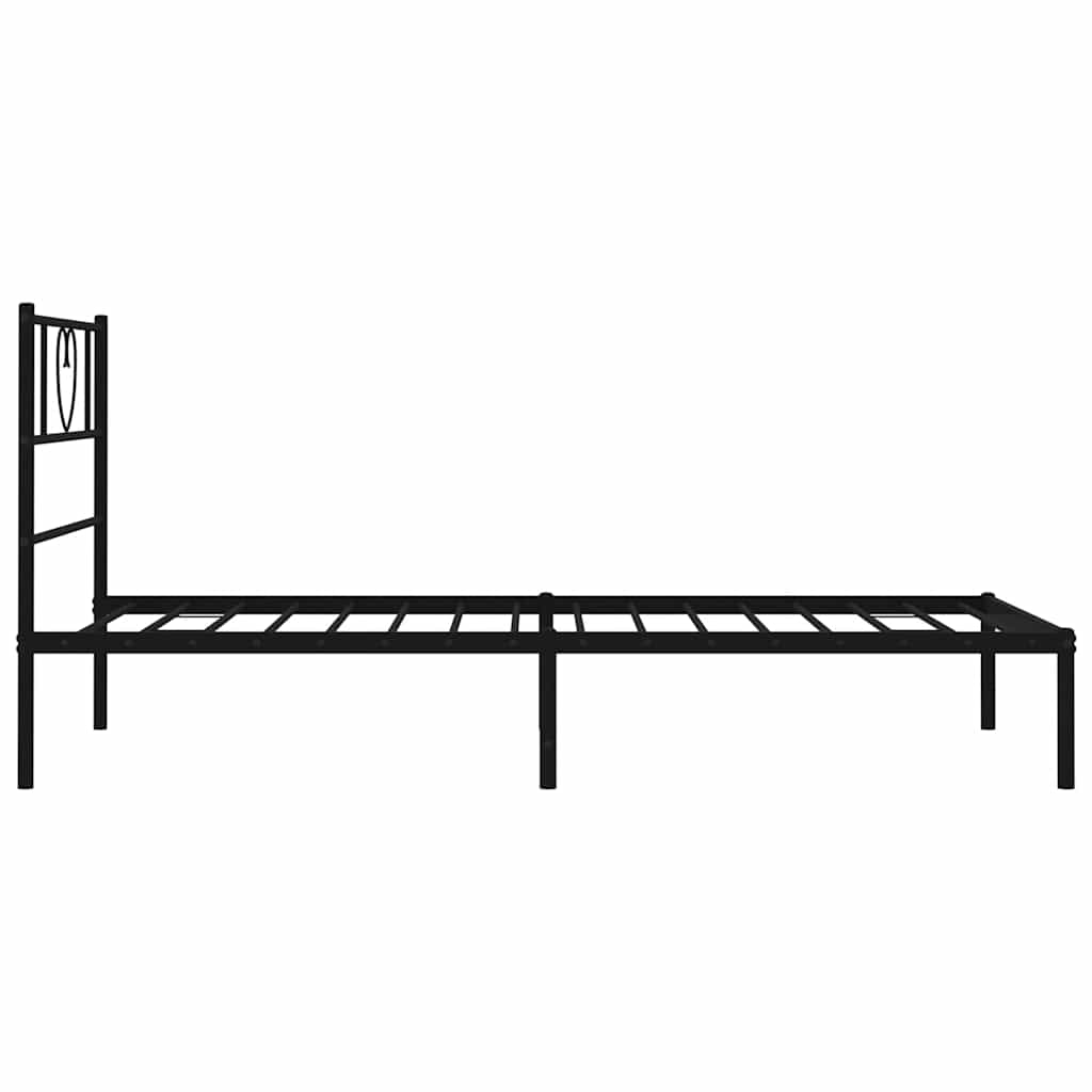 sengeramme med sengegavl 100x190 cm metal sort