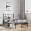 sengeramme med sengegavl 100x190 cm metal sort